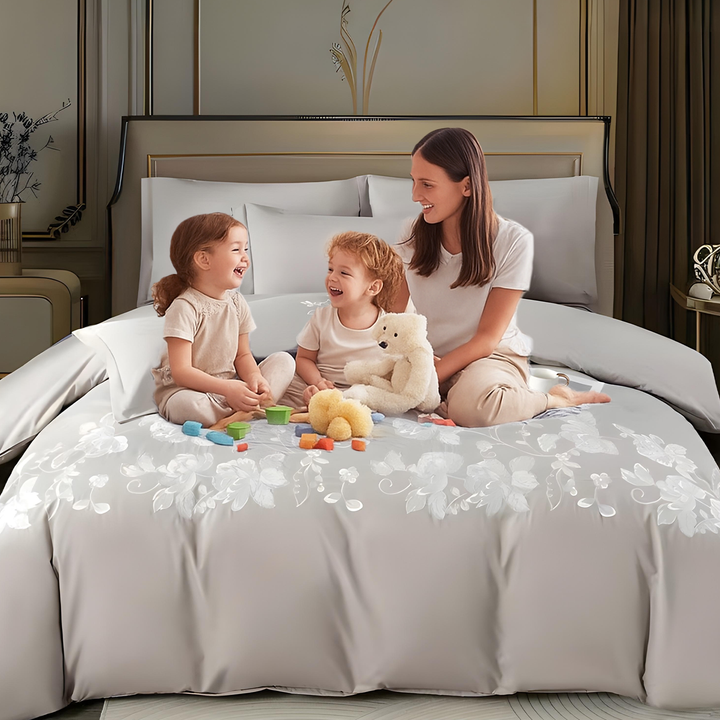 Premium Champagne Beige 6 PCs King Size bed sheet with Matching Pillowcase (6ES73)