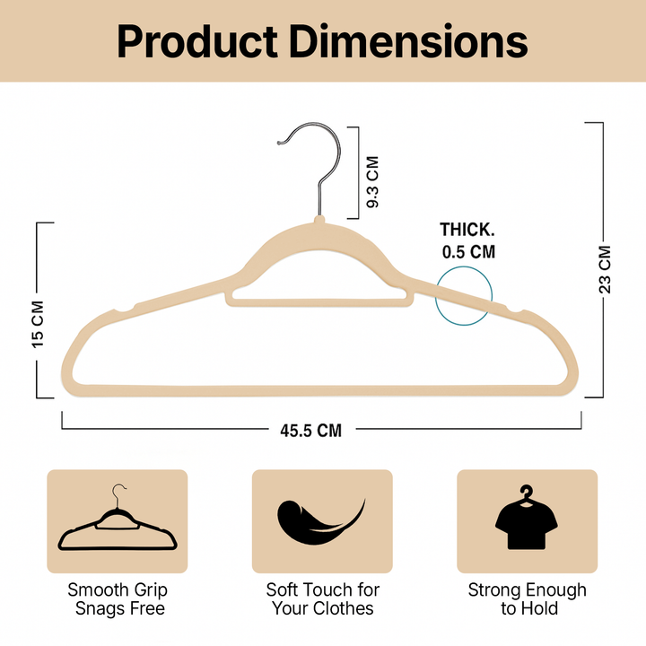 MOONCEE Premium Velvet Non-Slip Hangers – Ideal for Clothes, Coats & Pants