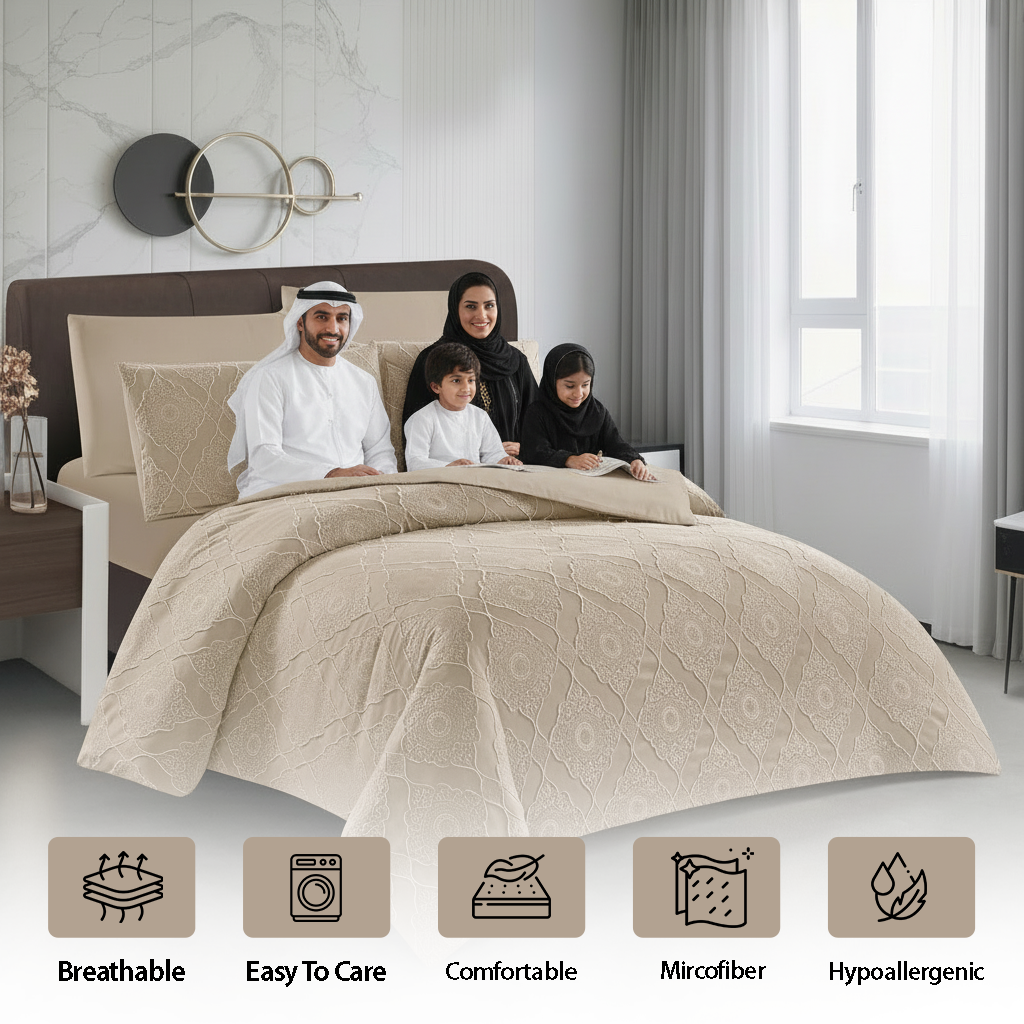 طقم سرير 6 قطع - فائق النعومة، كامل مع أغطية الوسائد وغطاء اللحاف (6FM62)