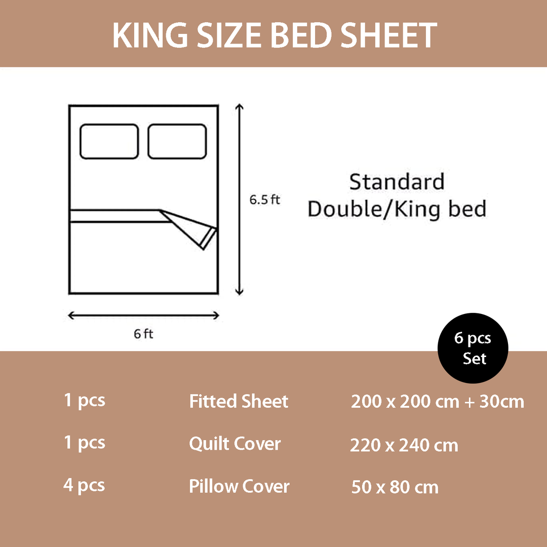 Embroidered Floral King Bedding Set with Duvet Cover, Fitted Sheet & Pillow Covers (6ES45)