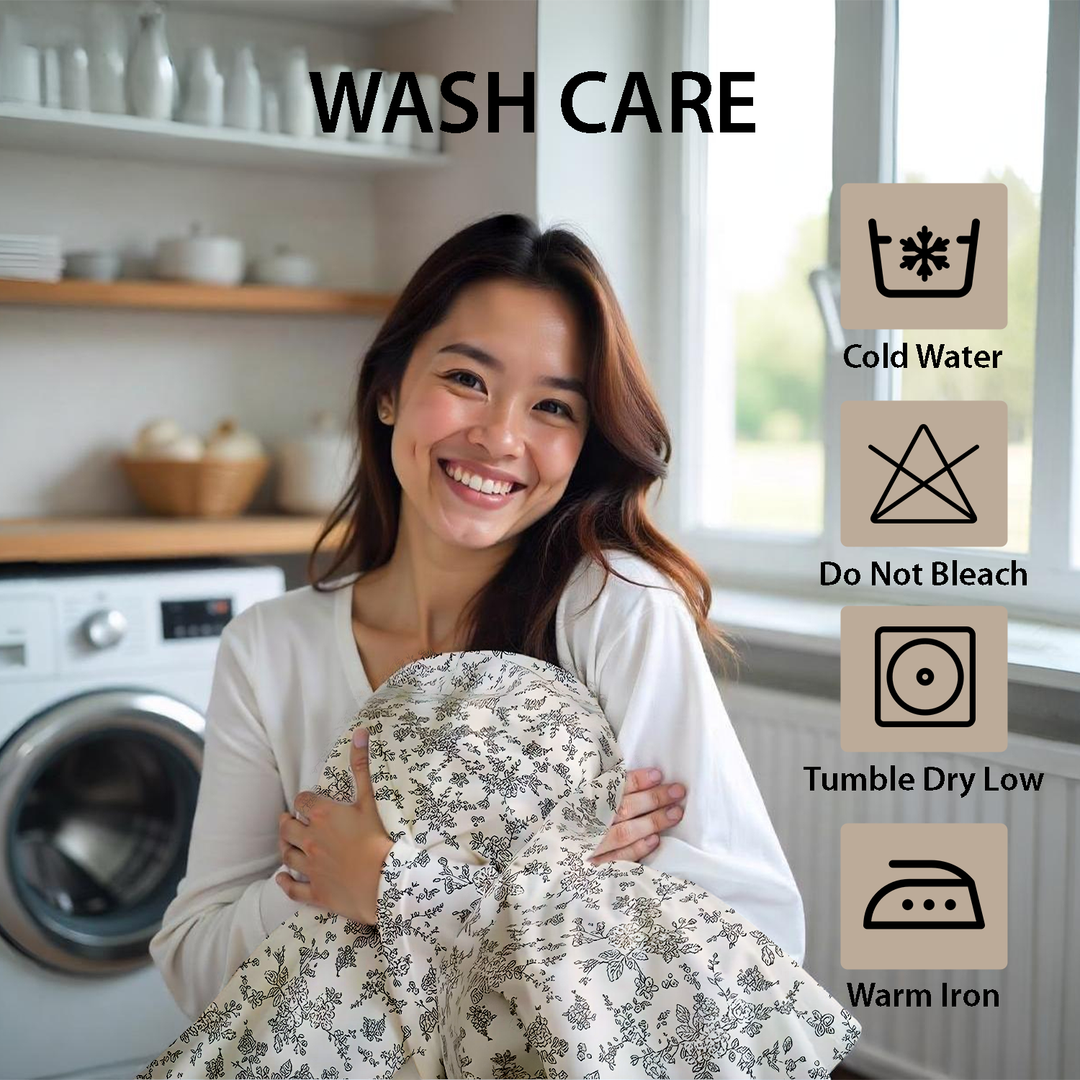 Botanical Print King Size Bedding Set – 6 PCs  Duvet Fitted Sheet with Pillow Covers (6FS149)