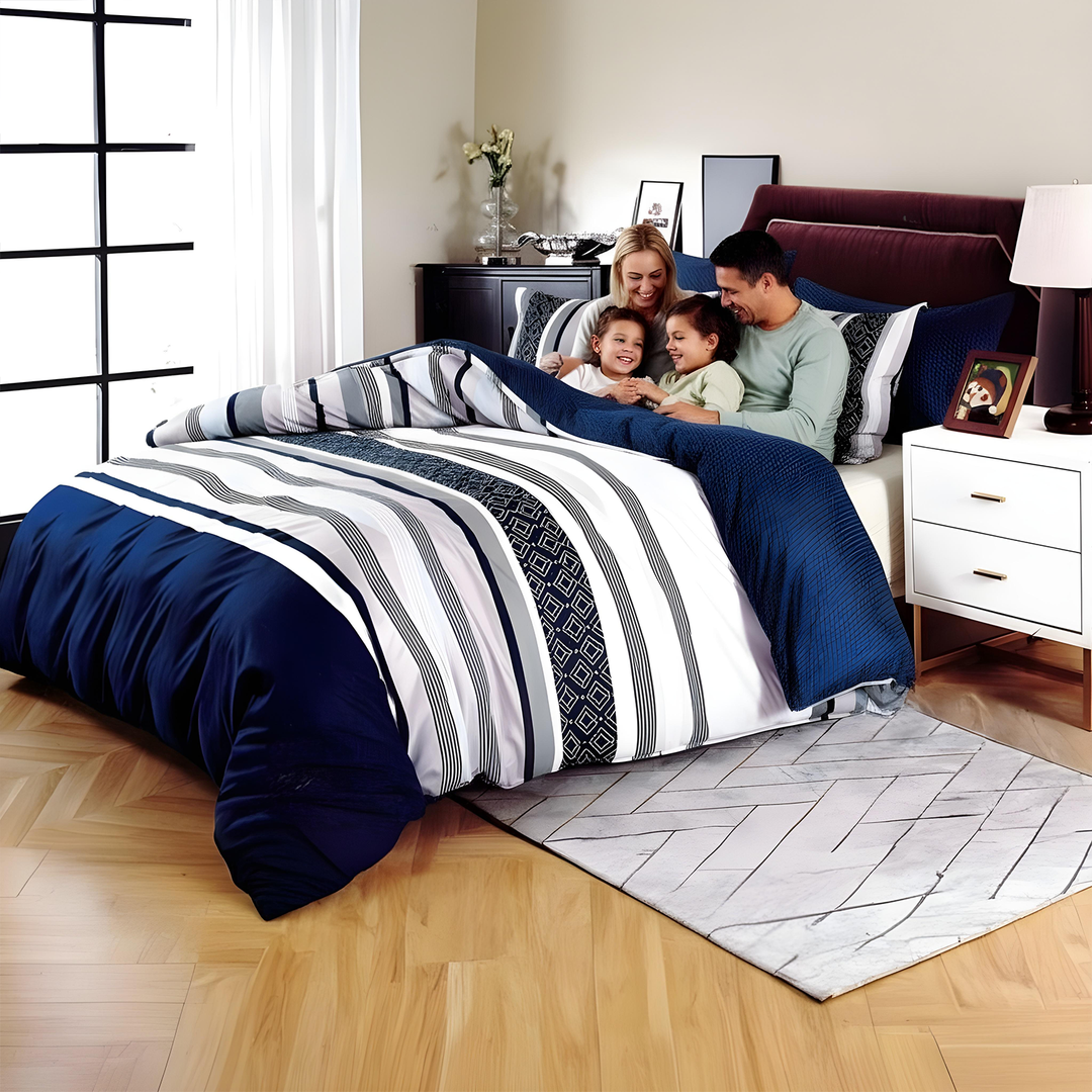 Premium Hotel Style King Size Bedding Set 6 PCs with Flat Sheet & Pillowcases (MNC32)