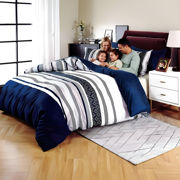 Premium Hotel Style King Size Bedding Set 6 PCs with Flat Sheet & Pillowcases (MNC32)