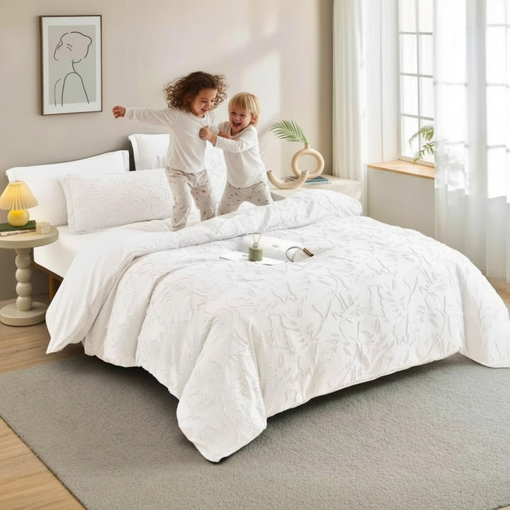 طقم سرير كينج مع غطاء لحاف 220 × 240، طقم ملاءات سرير ملائمة مقاس كينج، 6 قطع (6FM3)