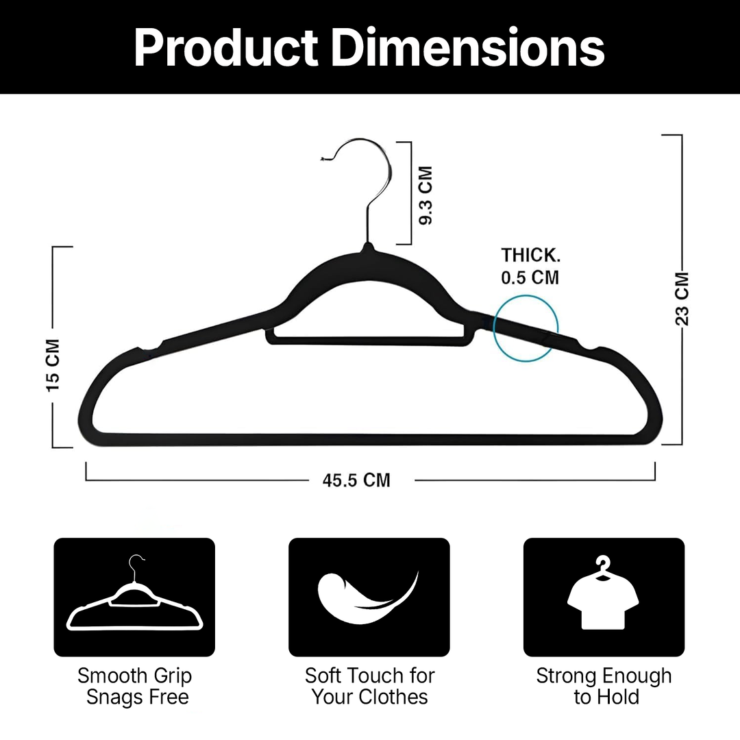 MOONCEE Premium Velvet Non-Slip Hangers – Ideal for Clothes, Coats & Pants