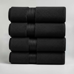 طقم مناشف سبا فاخرة من 2 - 50×100 سم، 600 GSM 100% قطن، مناشف سبا سريعة الجفاف