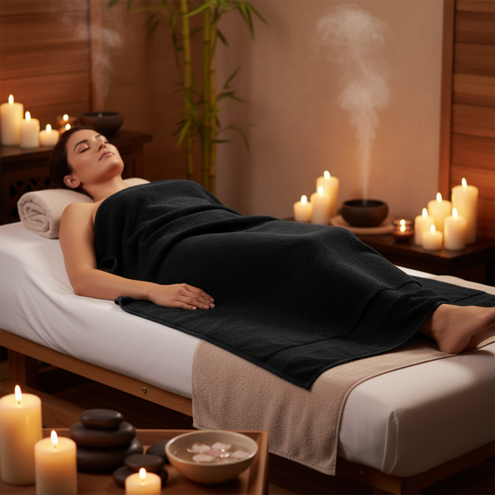 Luxury White Spa Bath Towels 90cm x 180cm – 2 PCs Jumbo Size, 600 GSM & 100% Cotton