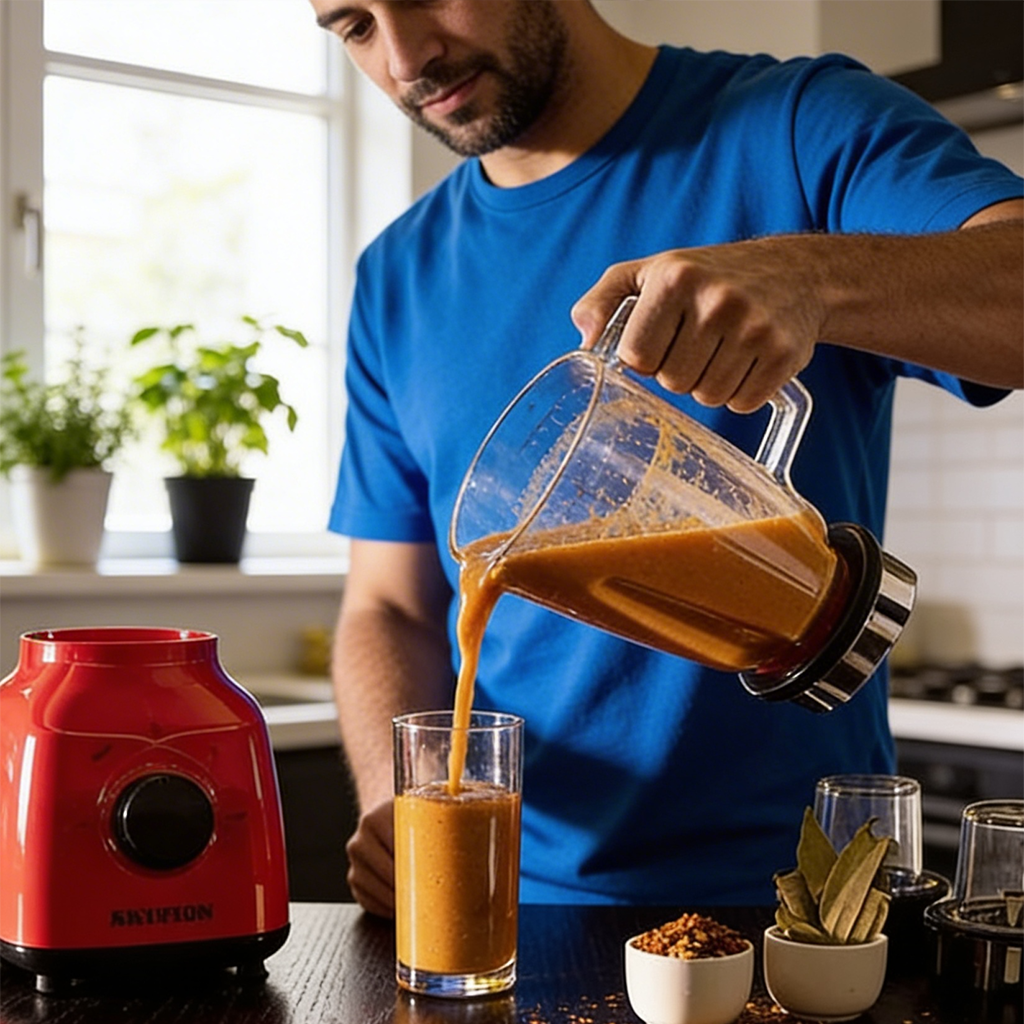 Electric blender for fruits, spices and sauces