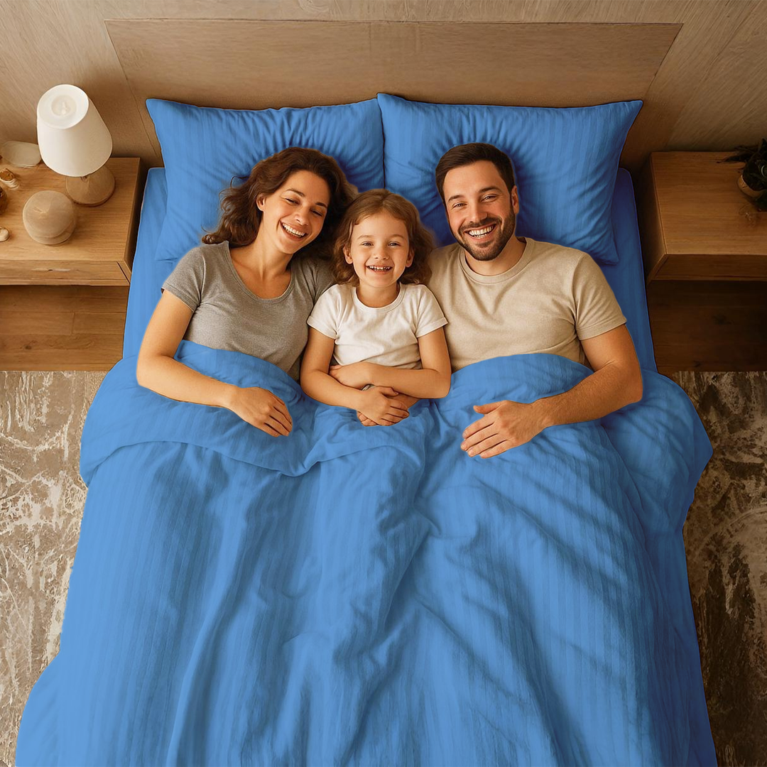 King Size 6 PCs Bedding Set with Duvet Cover 220x240 – Bed Sheet Collection (Blue)