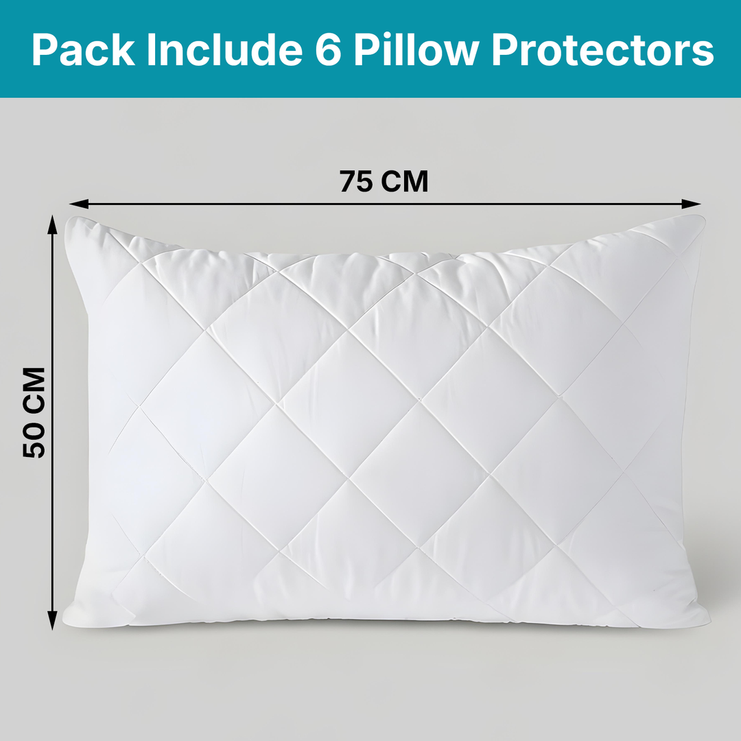 Cotton Quilted Pillow Protectors – Soft, Breathable & Hypoallergenic Zippered Pillowcase Set