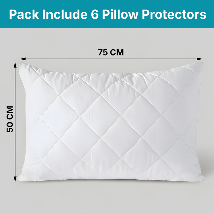 Cotton Quilted Pillow Protectors – Soft, Breathable & Hypoallergenic Zippered Pillowcase Set