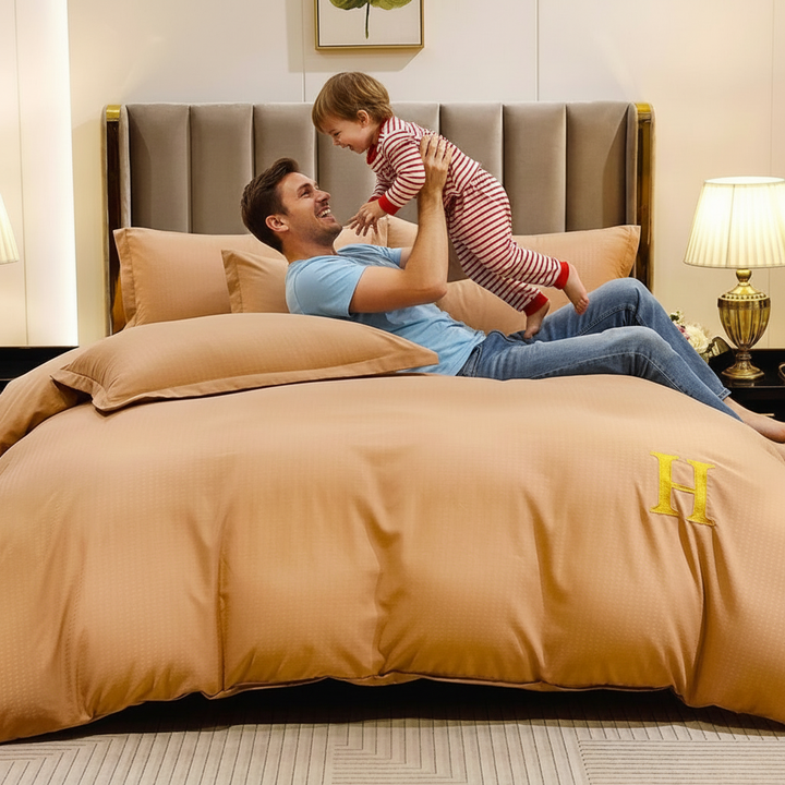 6 PCs King Fitted Sheet Set with 220x240 Duvet Cover, Luxury Bedding Collection (6HH5)