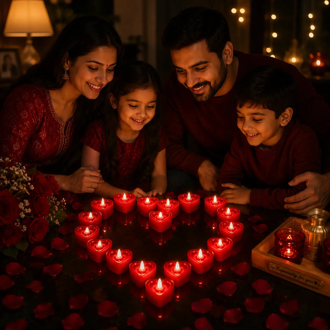 24 PCs Heart Shaped Flameless LED Candles for Romantic Home Decoration and Special Occasions
