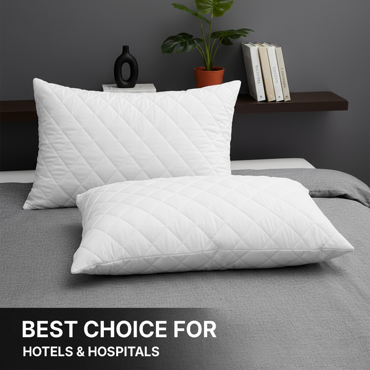 Cotton Quilted Pillow Protectors – Soft, Breathable & Hypoallergenic Zippered Pillowcase Set