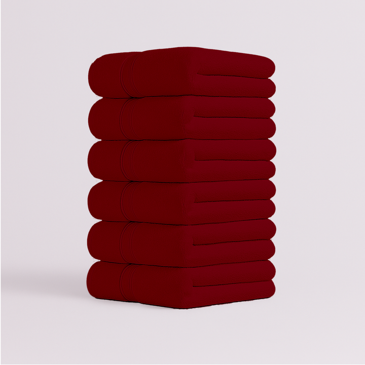 Best Towel Set – 6 Pack Face Cloths, Super Soft & Quick-Drying Towels (Cherry Red)