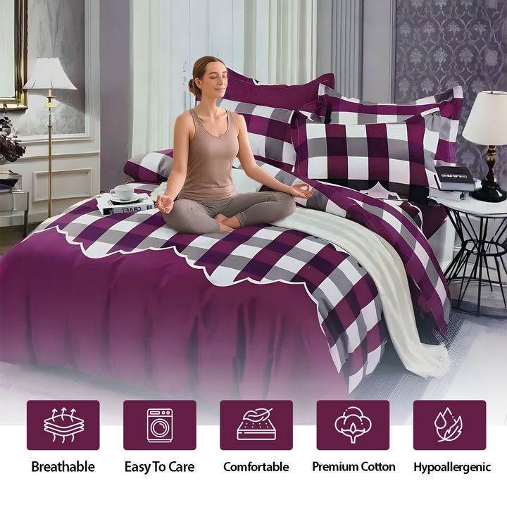 Elegant King Size Bedding Set 6 PCs - Fade-Resistant, Comfort Fit, Premium Quality (6FS136)
