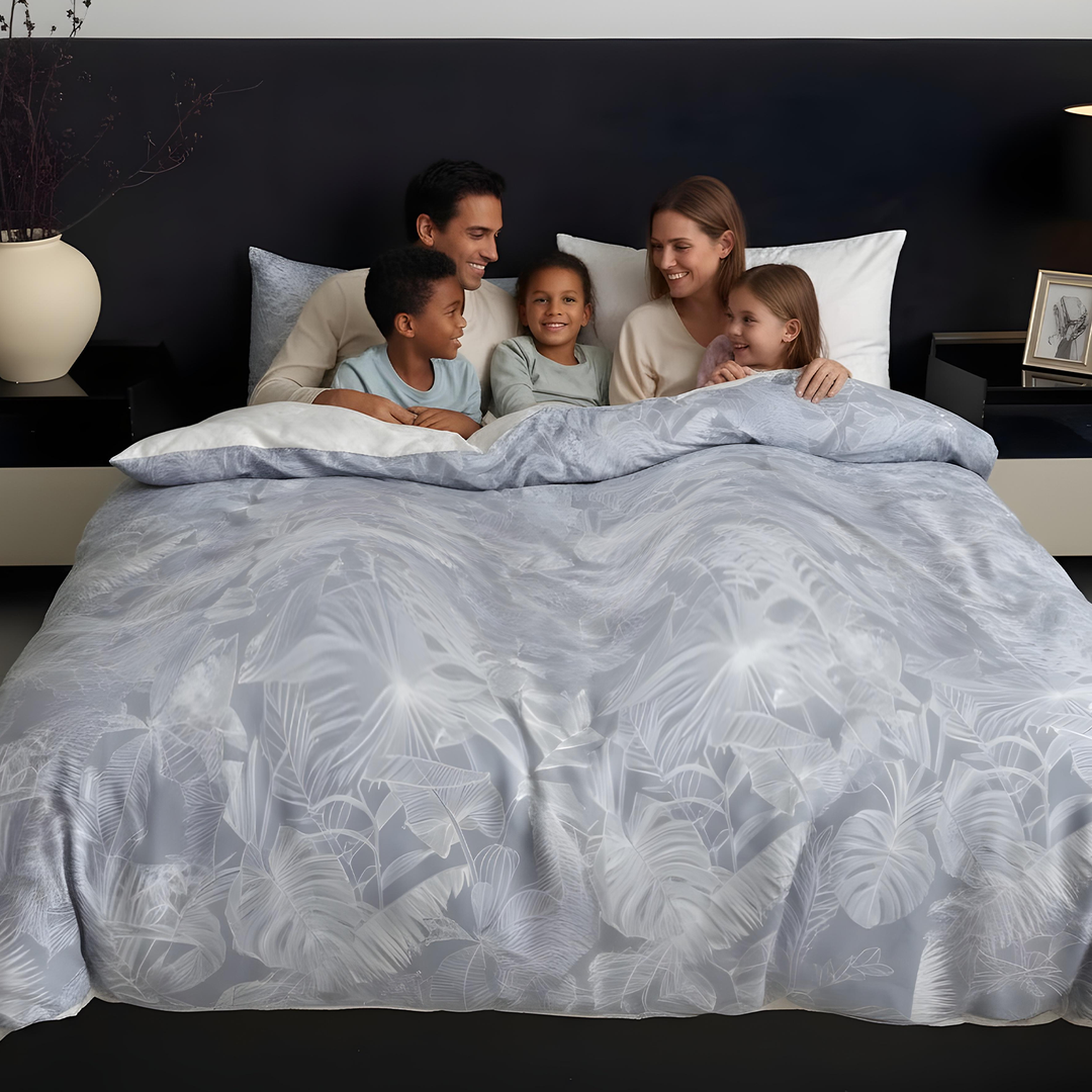 Premium Cotton  Botanical King Bedding Set 6 PCs – Soft Duvet Cover & Pillowcases (6FS162)