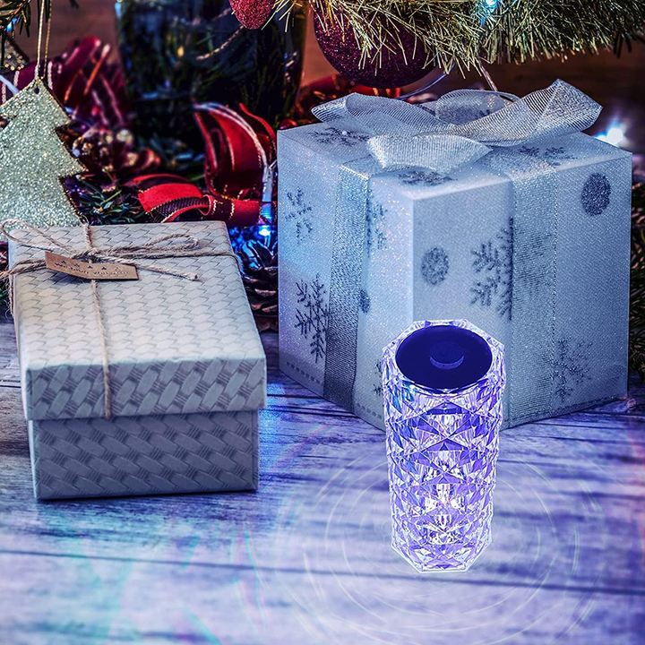 Crystal LED table lamp with remote for home décor and mood lighting