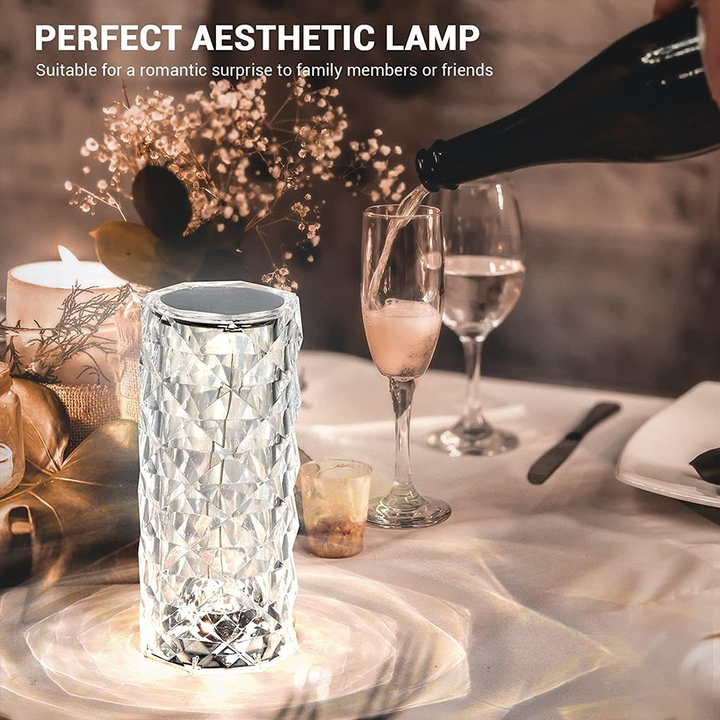 Multicolor crystal lamp for bedroom, living room and party lighting
