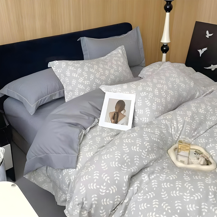 Abstract Print King Size Bed Sheet Set - 6 PCs Sheet, Duvet Cover with Pillowcases (6FS151)