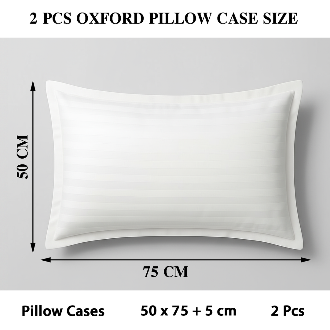 Luxury 300 TC Cotton Pillowcases Set  – Soft, Breathable & Hypoallergenic Covers  (White)