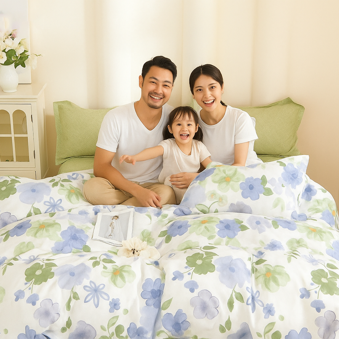 Floral Bed Sheets 6 PCs Fitted Bed Sheets, Duvet Covers & Pillowcases Online (6FS106)