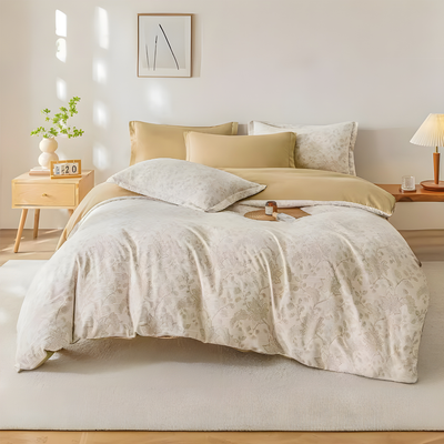 Floral Bed Linen Sets 6 PCs with 220x240 Duvet Cover, Fitted Sheet & Pillowcases (6FS113)