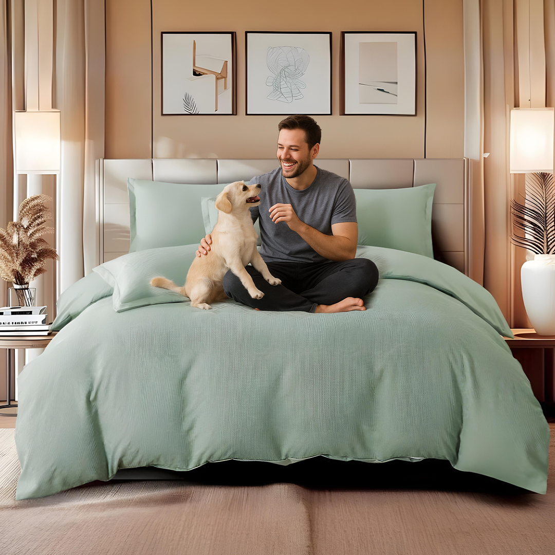 King Bedding Sets with Duvet Cover 220x240 King Size Fitted Bed Sheets 6 PCs (6FM57)