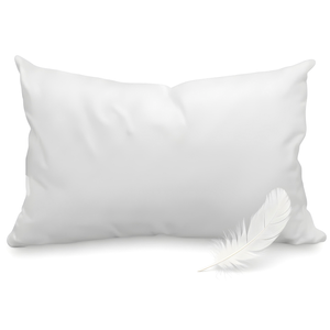 Plain white sleeping pillow with soft fabric surface