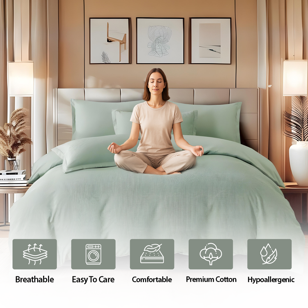 King Bedding Sets with Duvet Cover 220x240 King Size Fitted Bed Sheets 6 PCs (6FM57)