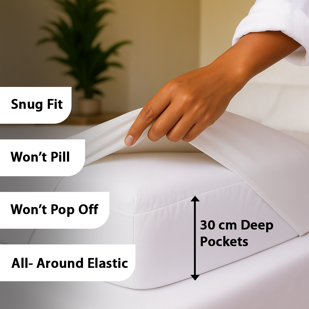 Super King Bedding Set 7 PCs – Comforter, Duvet Cover, Fitted Sheet & Pillows (Plain White)