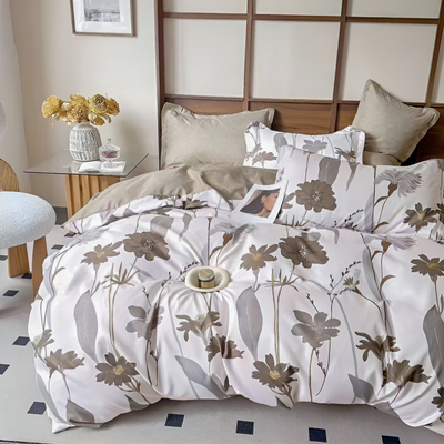 6 PCs King Size Bed Set with Fitted Sheet, 220x240 Duvet Cover & Pillowcases (6FS91)