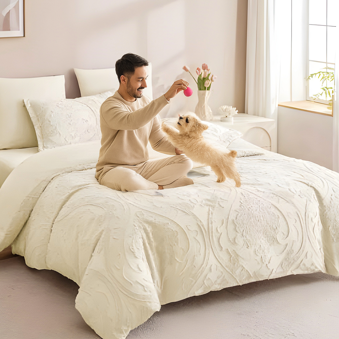 6 PCs King Size Quilt Bedding Set – 220x240 Duvet Cover & King Size Fitted Sheet (6FM47)