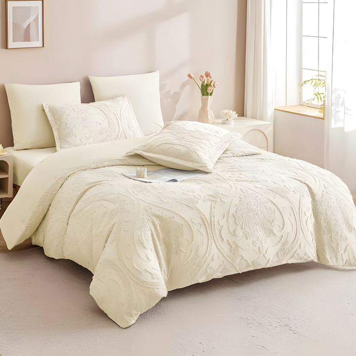 6 PCs King Size Quilt Bedding Set – 220x240 Duvet Cover & King Size Fitted Sheet (6FM47)