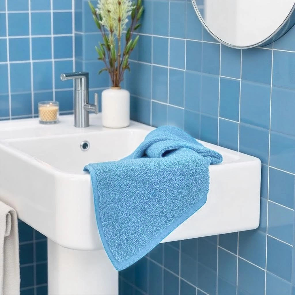 12 Pack Premium Wash Cloths and Face Towels Set (30 x 30 CM) 600 GSM 100% Cotton Soft