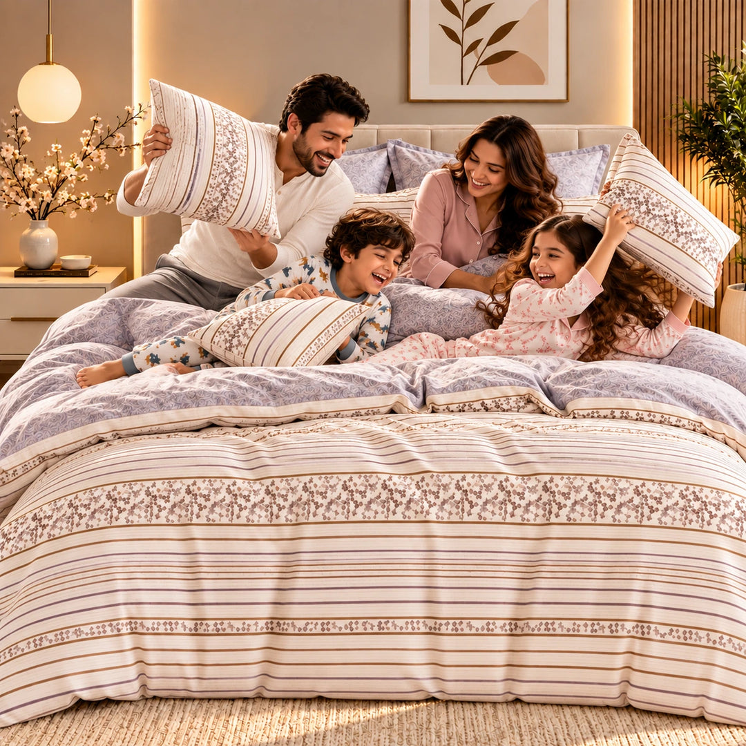 6 PCs King Size Botanical Leaf Duvet Cover 220x240 cm Set  with Green Foliage Print for Bedding (6FS225)