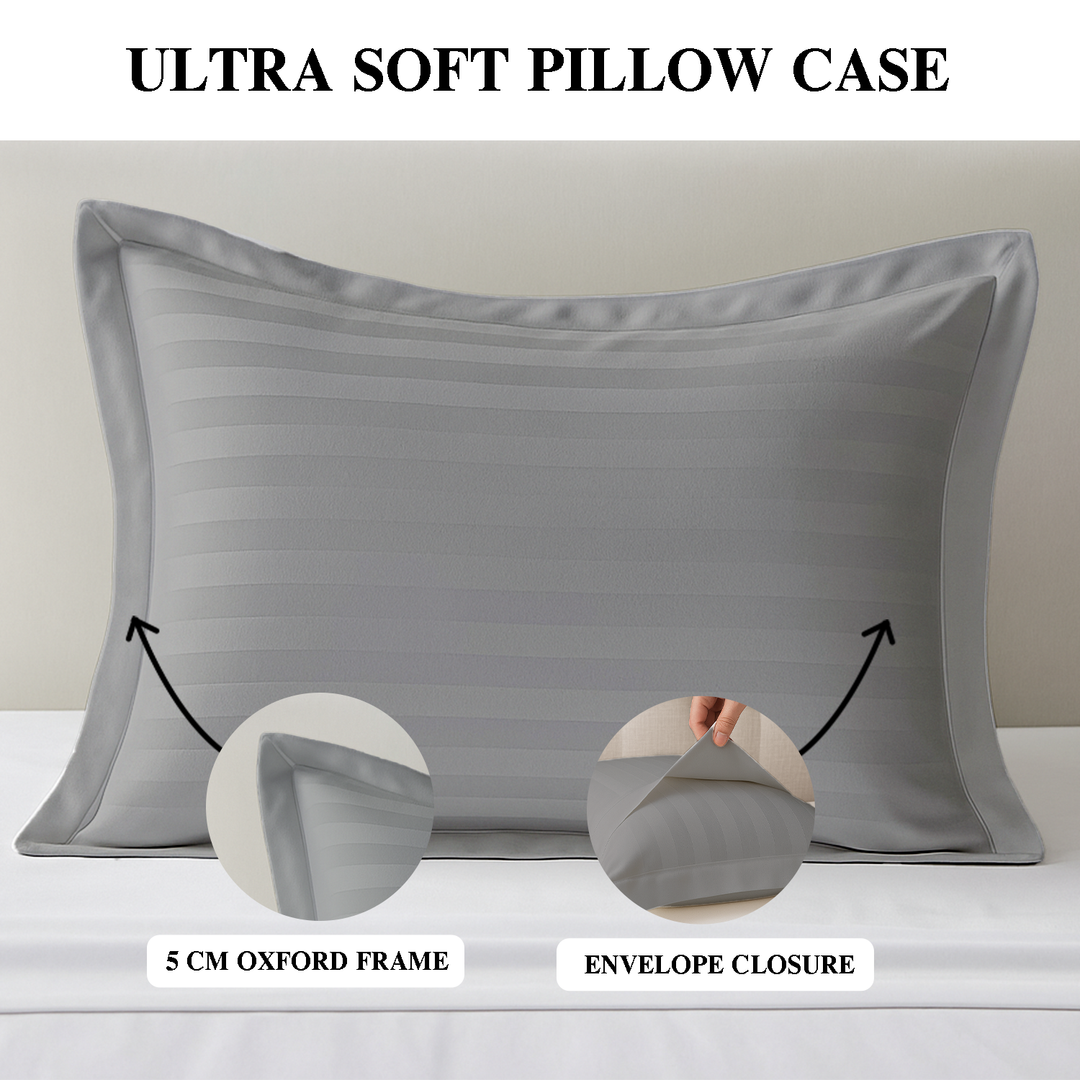 Luxury 300 TC Cotton Pillowcases Set  – Soft, Breathable & Hypoallergenic Covers  (White)