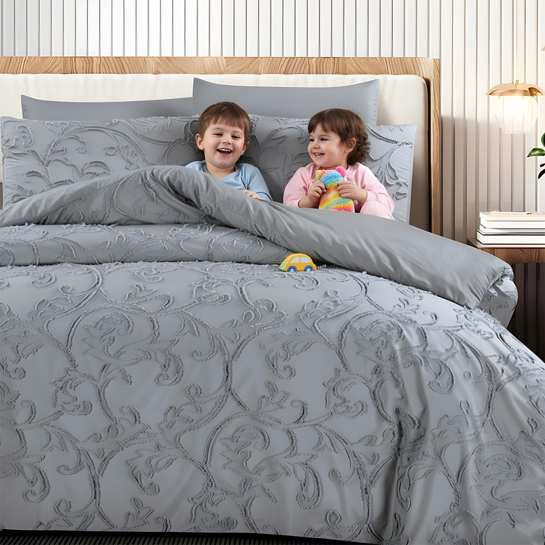 King Bedding Set with Duvet Cover 220x240 6 PCs King Size Fitted Bed Sheet Set (6FM29)