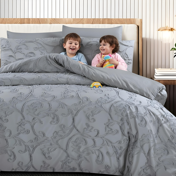 King Bedding Set with Duvet Cover 220x240 6 PCs King Size Fitted Bed Sheet Set (6FM29)