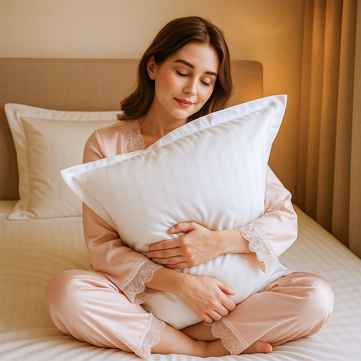 100% Combed Cotton 300 TC Hotel Fitted Sheet Set with Pillowcases