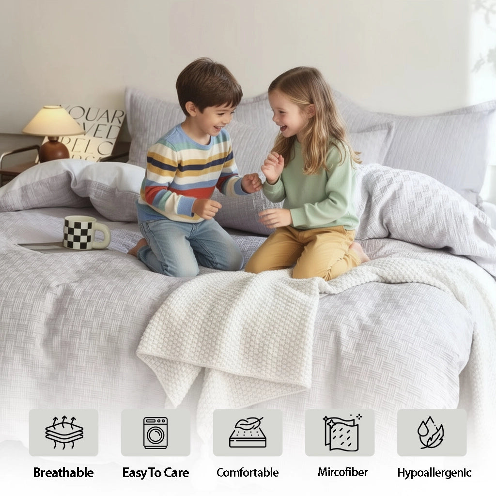 King Bedding Set with 6 PCs King Size Bedsheet & Duvet Cover 220x240 (6FM17)