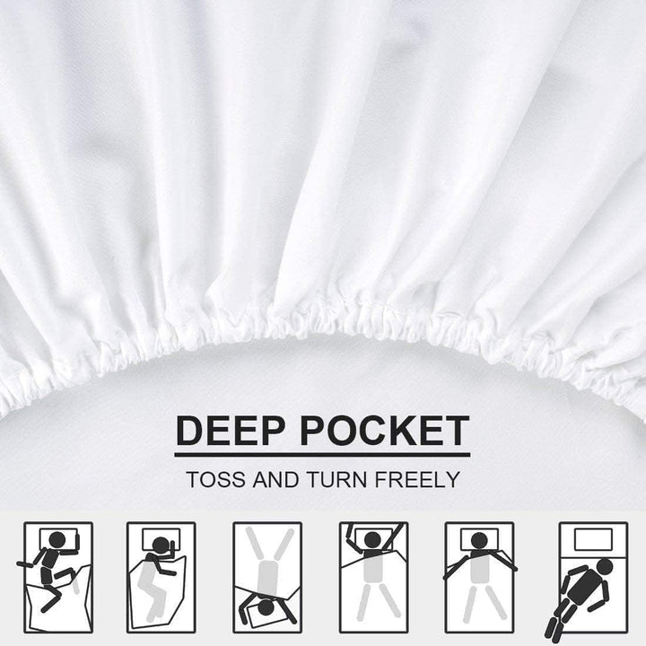 Single Fitted Sheet 90x190 cm – Deep Pocket, Soft Fitted Sheet for Single Size Beds (Grey)