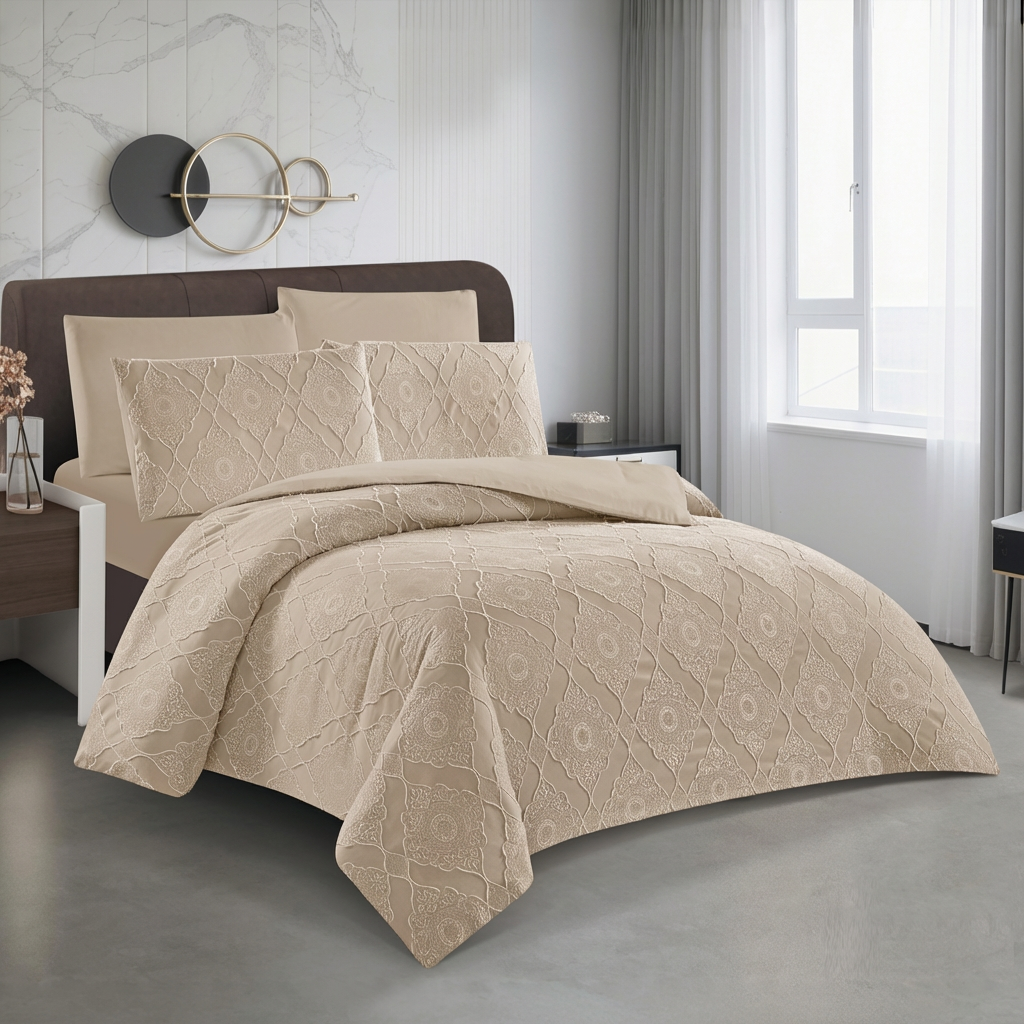 طقم سرير 6 قطع - فائق النعومة، كامل مع أغطية الوسائد وغطاء اللحاف (6FM62)