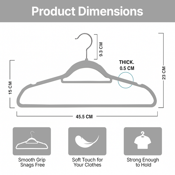 MOONCEE Premium Velvet Non-Slip Hangers – Ideal for Clothes, Coats & Pants