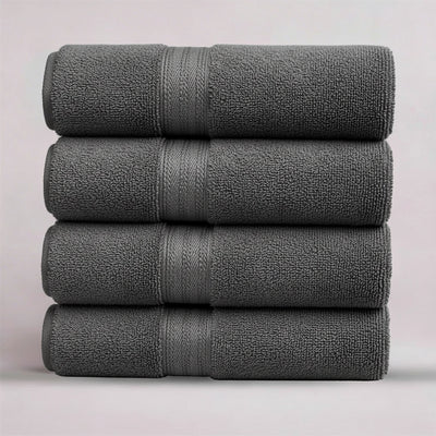 Towel Set of 4 PCs – Soft Grey Bath Towels for Everyday Use (Grey)