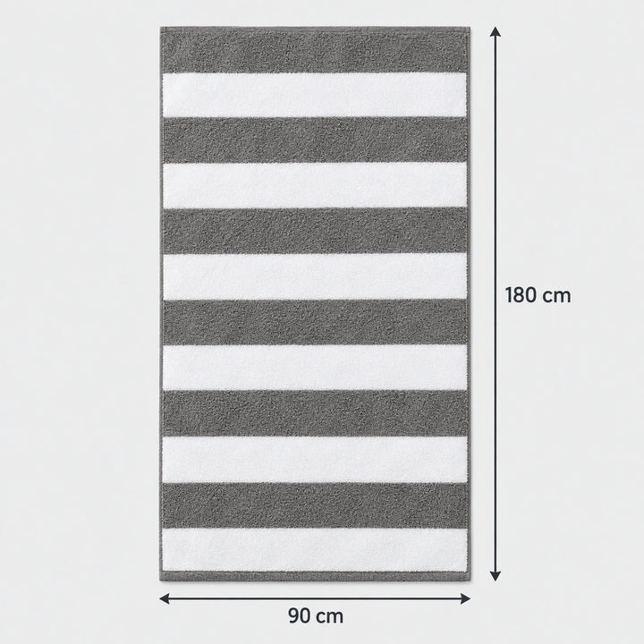4 PCs Premium 100% Cotton Beach Towel Set 450 GSM, Soft Striped Absorbent Beach Towel Set