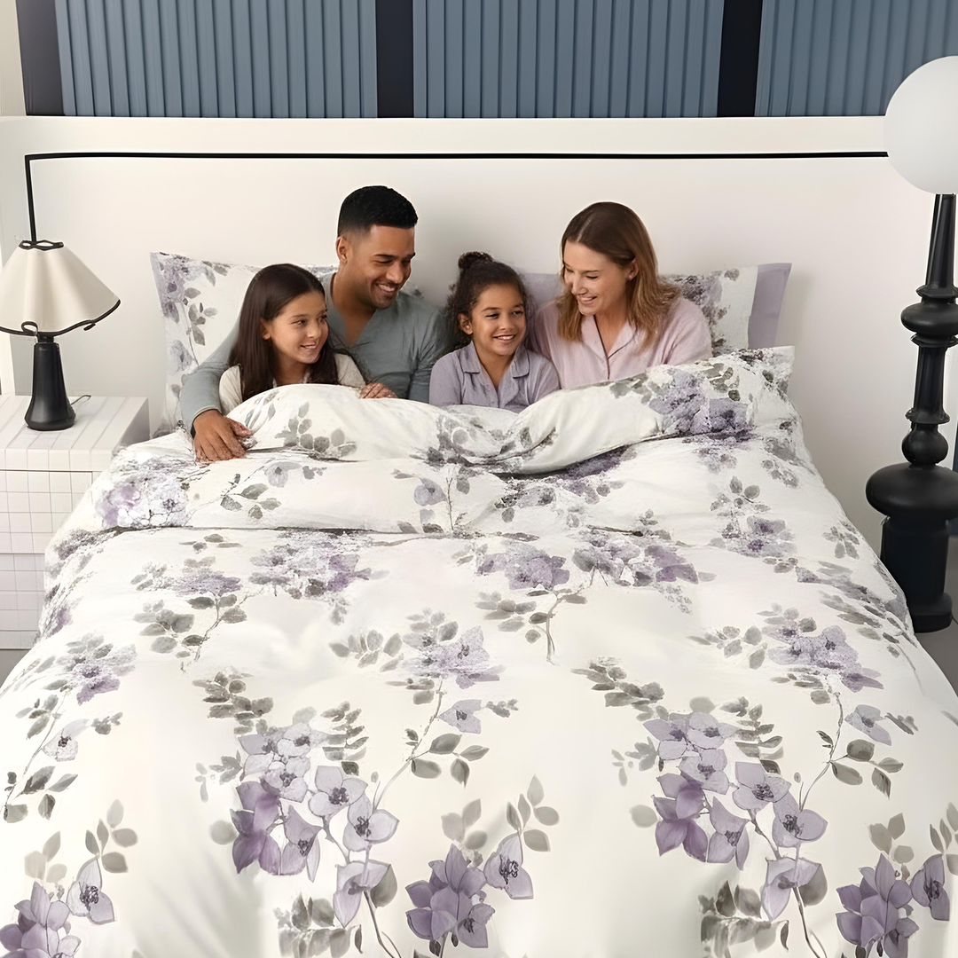 Floral Lavender King Bedding Set 6 PCs - Elegant, Soft & Stylish Bedroom Set (6FS157)