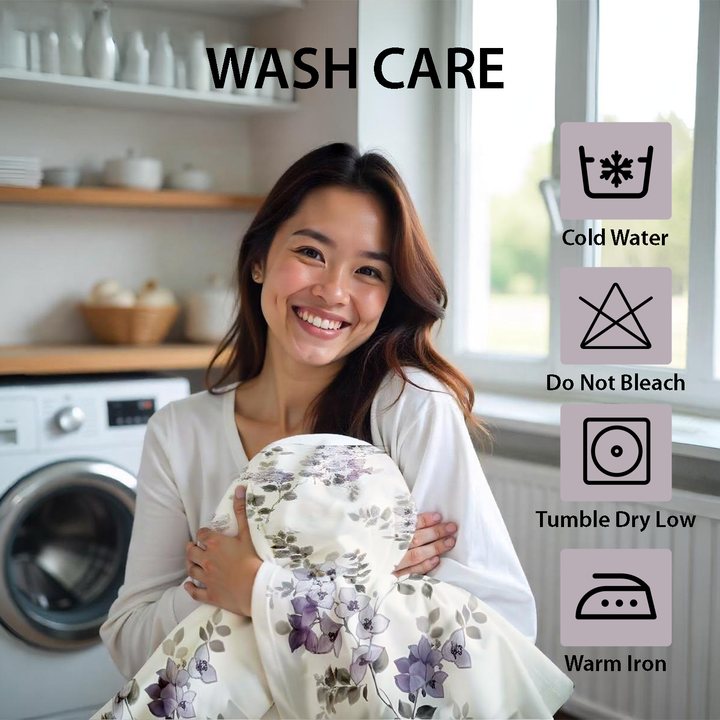 Floral Lavender King Bedding Set 6 PCs - Elegant, Soft & Stylish Bedroom Set (6FS157)