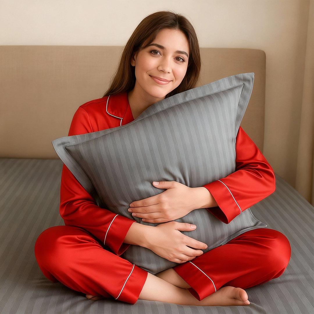 100% Combed Cotton 300 TC Hotel Fitted Sheet Set with Pillowcases