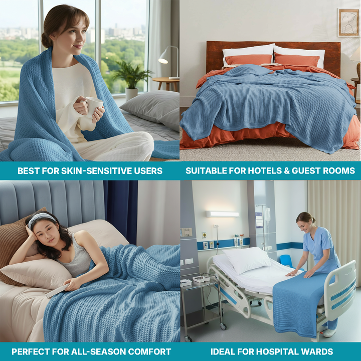 Lightweight Cotton Thermal Blanket – Perfect for Everyday Home & Hospitality Use